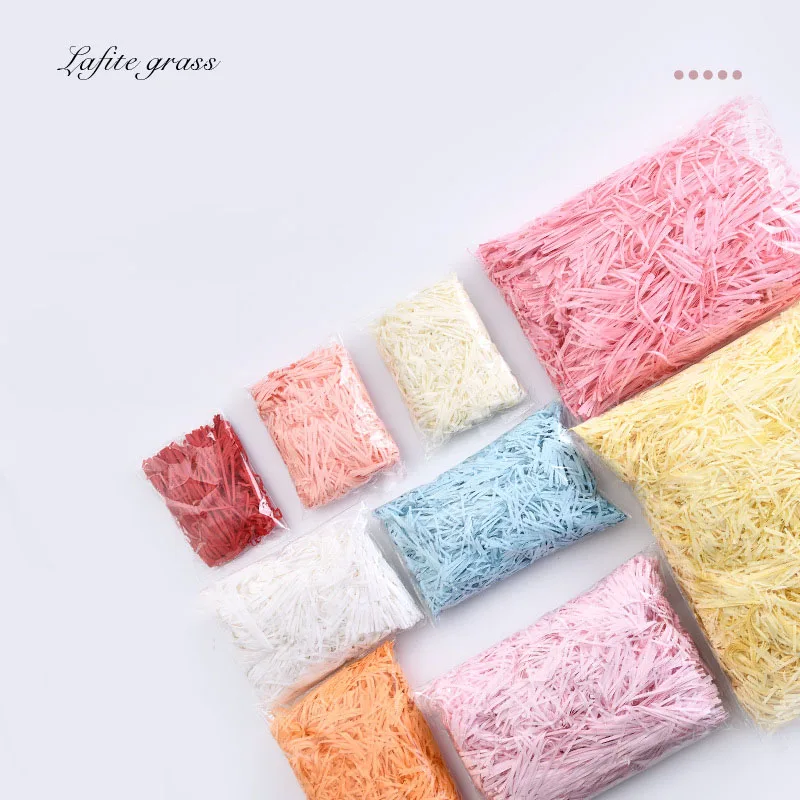 20/50/100g Colorful Shredded Crinkle Lafite Paper Raffia Filler DIY Wedding Party Gift for Box Candy Material Packaging Filler