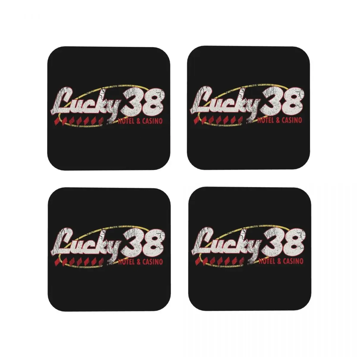 Lucky 38 Log Coasters Kitchen Placemats Non-slip Insulation Cup Coffee Mats For Decor Home Tableware Pads Set of 4