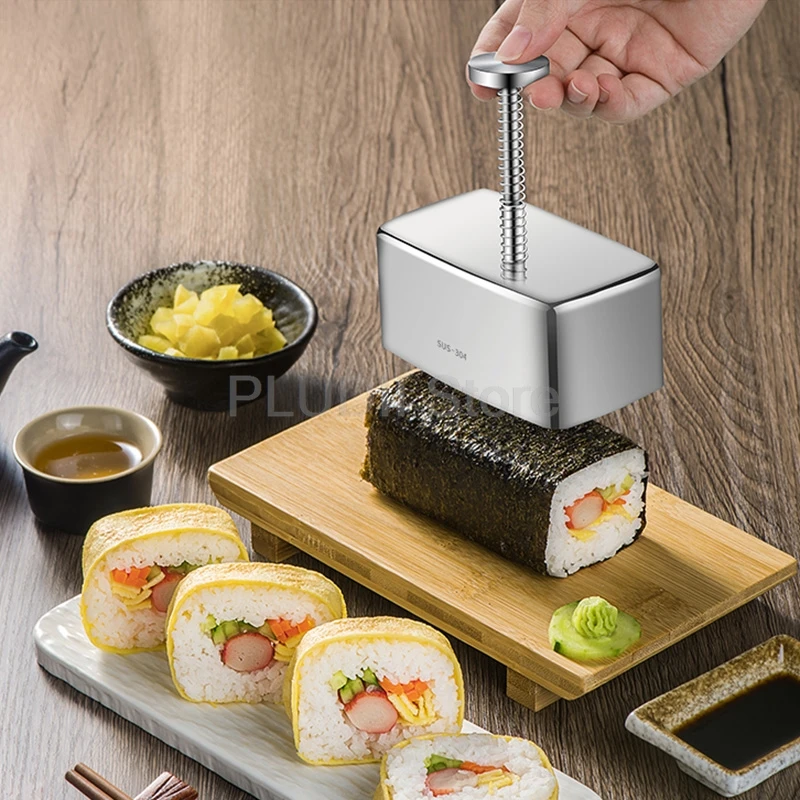 Molde para Sushi de acero inoxidable 304, prensa rectangular para Sushi, rollos Nori, bolas de arroz, comida japonesa, herramienta para hacer Sushi para uso doméstico