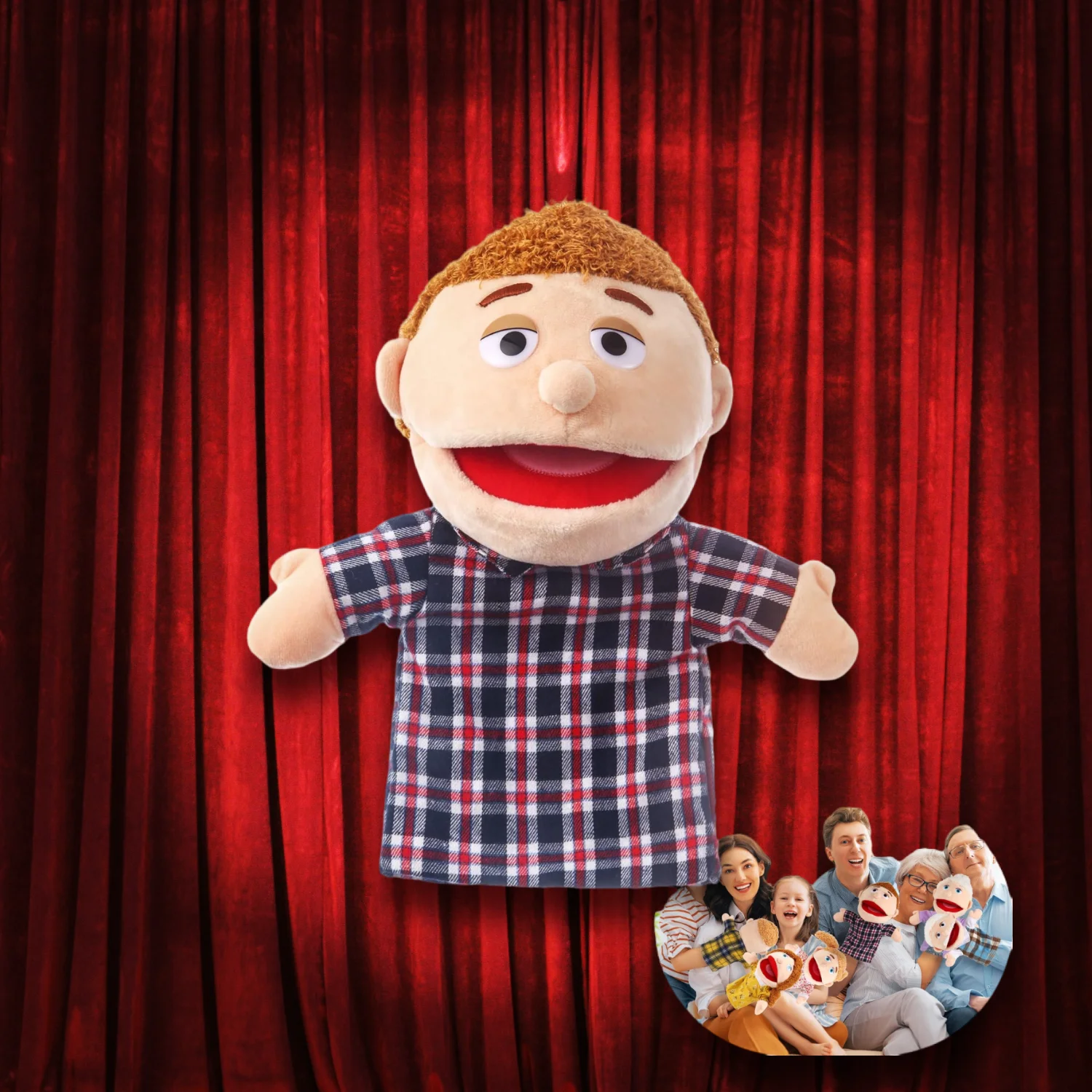 دمى يد الأب - دمى يدوية من القطيفة الناعمة ألعاب رواية القصص التفاعلية للأطفال، اللعب الخيالي