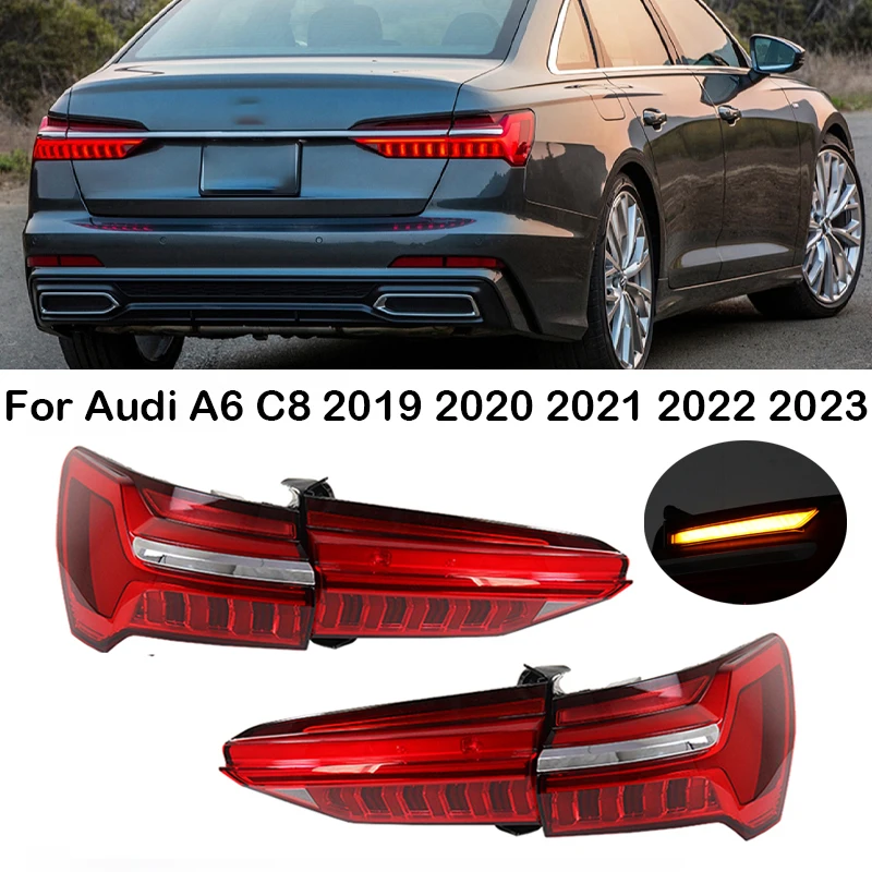 

For Audi A6 C8 2019 2020 2021 2022 2023 Car LED Inner Outer Tail Light Assembly Brake Reversing Lamp Taillights Car Accessories