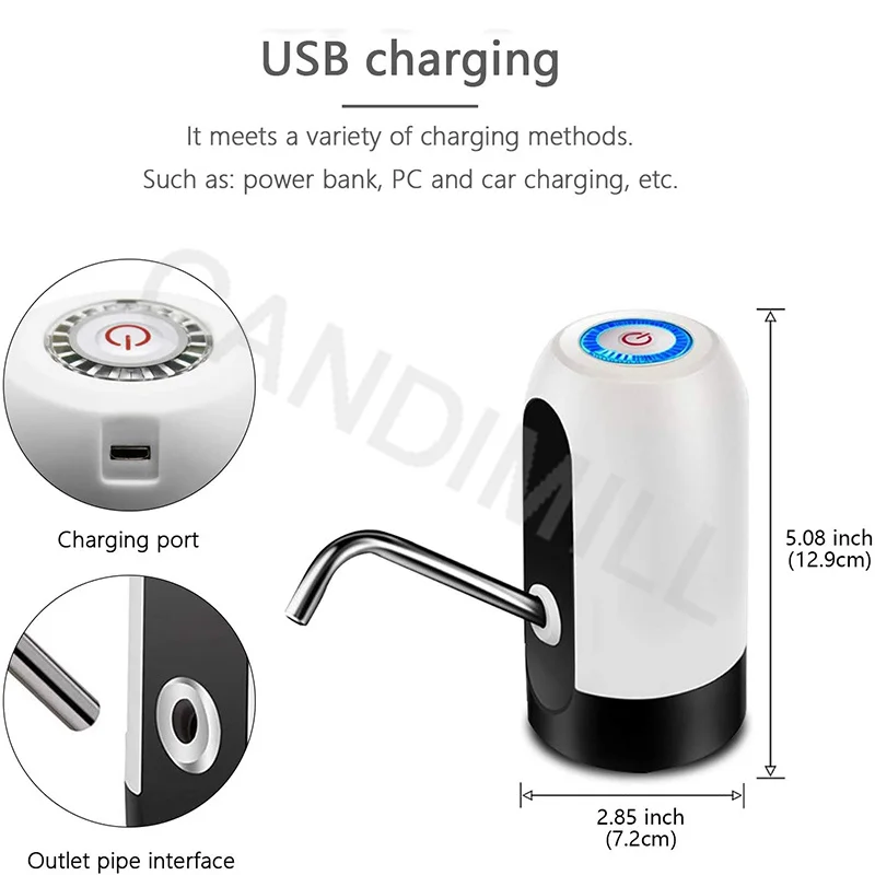 Portable Automatic Water Bottle Pump Dispenser Mini Electric Drinking Water Treatment Appliances USB Charging Home