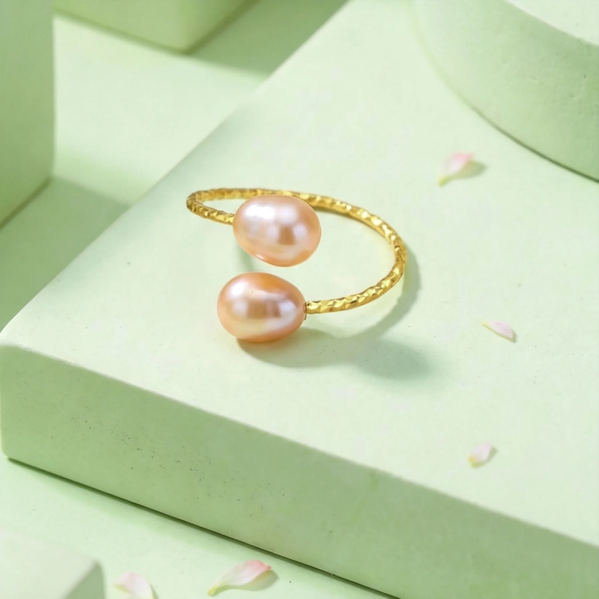 Bague en perles d'eau douce blanches et roses pour femmes, bagues de mariage élégantes pour tous les jours, accessoires de bijoux délicats