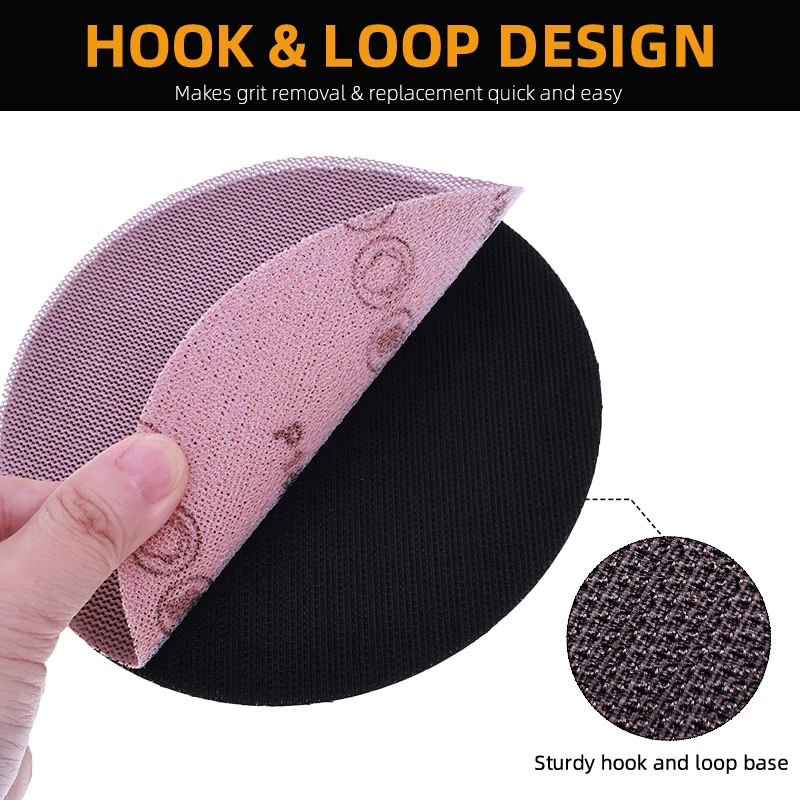 6Inch 150MM  0/6Holes Sander Backing Pad Hook&Loop Sanding Pads with 5/16-24T Thread Dust Free Sanding Disc Holder for Grinding