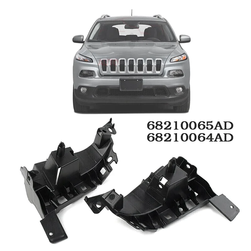 Front Bumper Support Brace Mount Brackets 68210065AD 68210064AD for 2014-2018 Jeep Cherokee