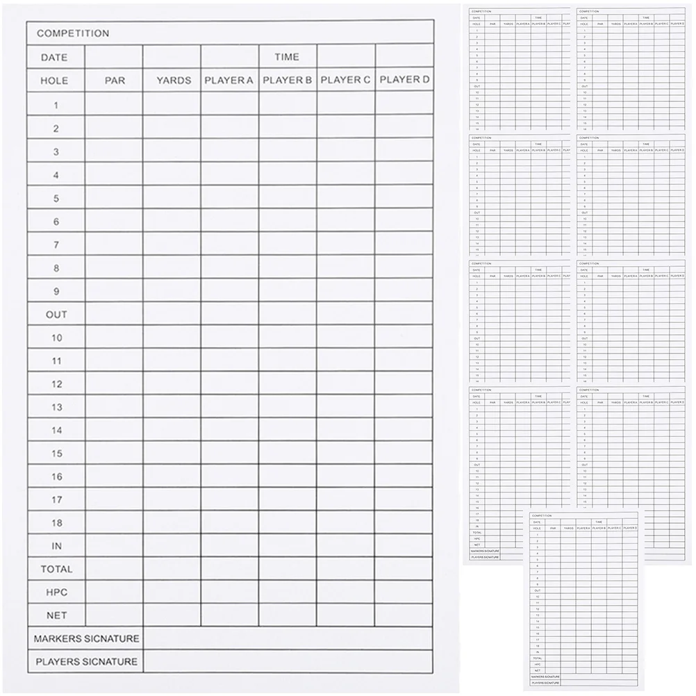 

10 Pcs Golfing Score Cards Scorecard Keeper Accessory Tool Equipment Scorecards Papers