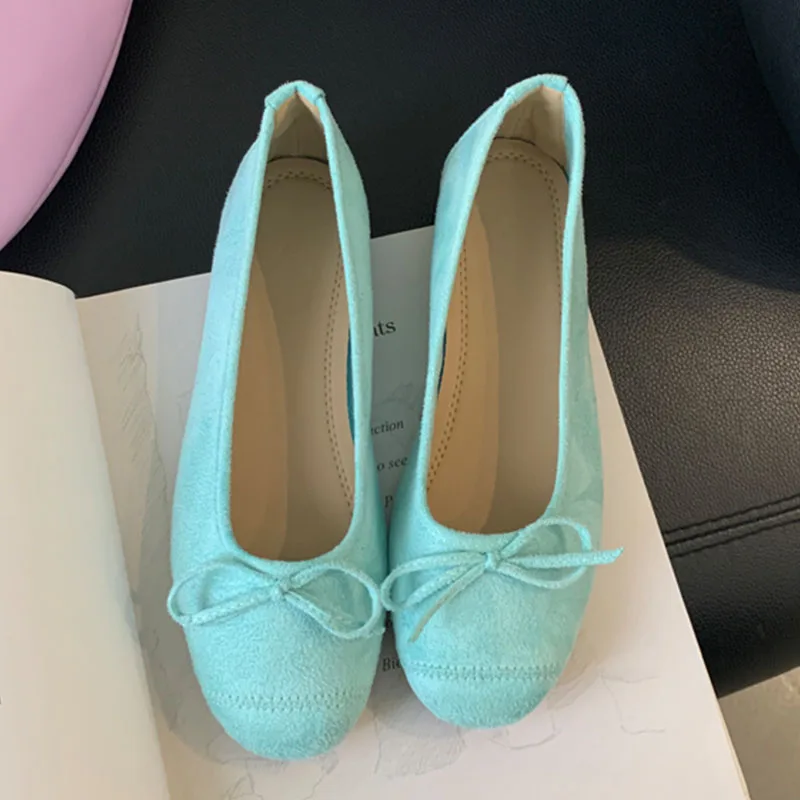 

Fashion Flats Ballet Shoes Women Female Ballet Round Toe Flat Shallow Ballerina Soft Moccasin Sweet Bow Knot Loafer Comfort Muje