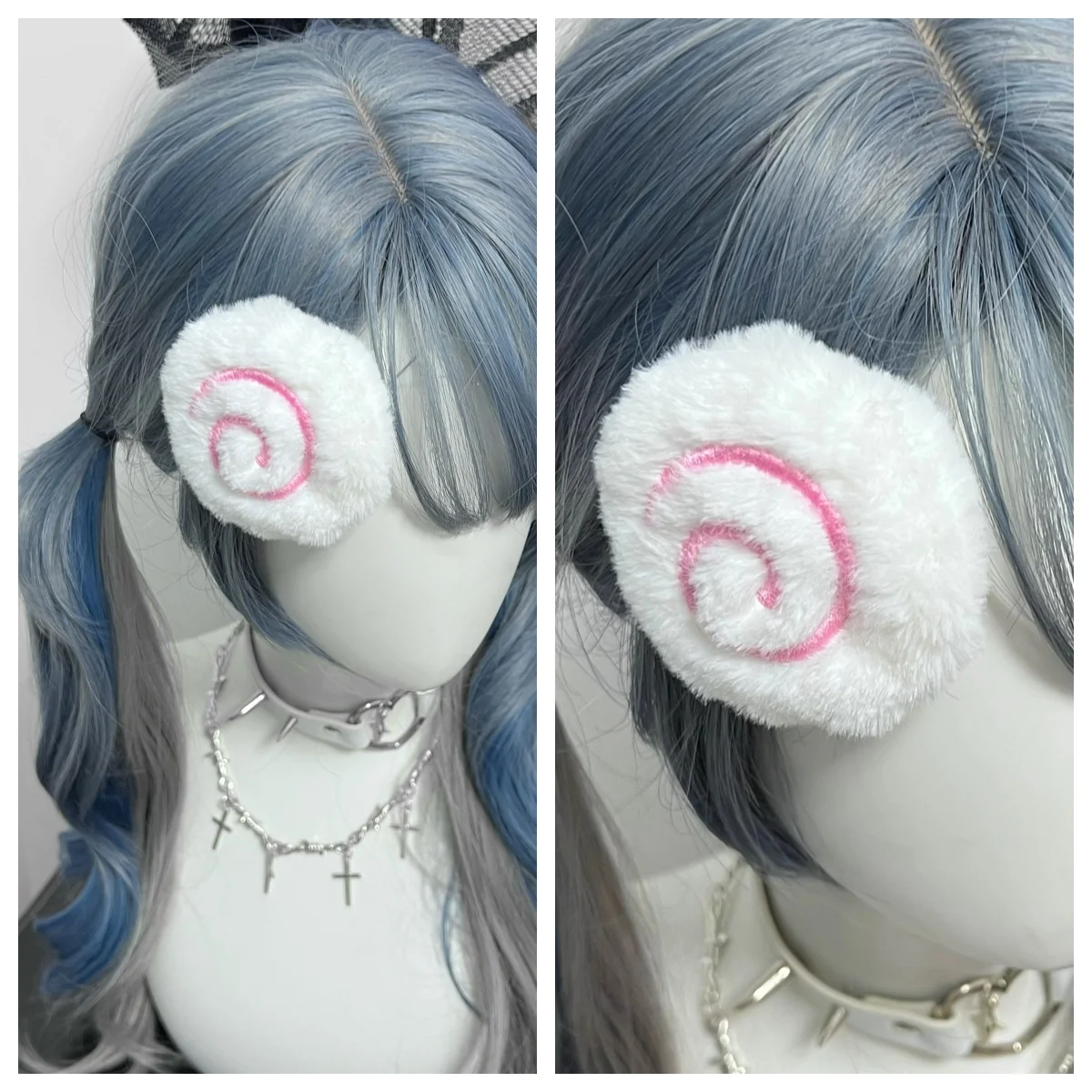 Handgemaakte Lolita haarclip Anime rollenspel Halloween pluizige Y2K haarclip voor vrouw paardenstaart haarclip