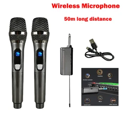 Wireless Microphone For Karaoke Party Home Meeting Church School Show With Rechargeable Lithium Battery Receiver