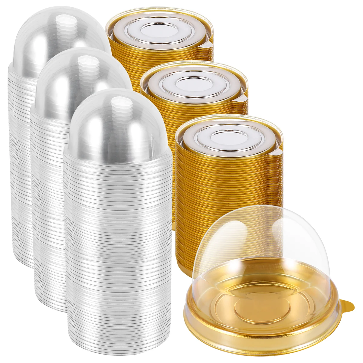 

150 Pcs Clear Plastic Mini Cupcake Boxes Muffin Pod Dome Muffin Cake Container Box Individual Cupcake Dessert Container HOT