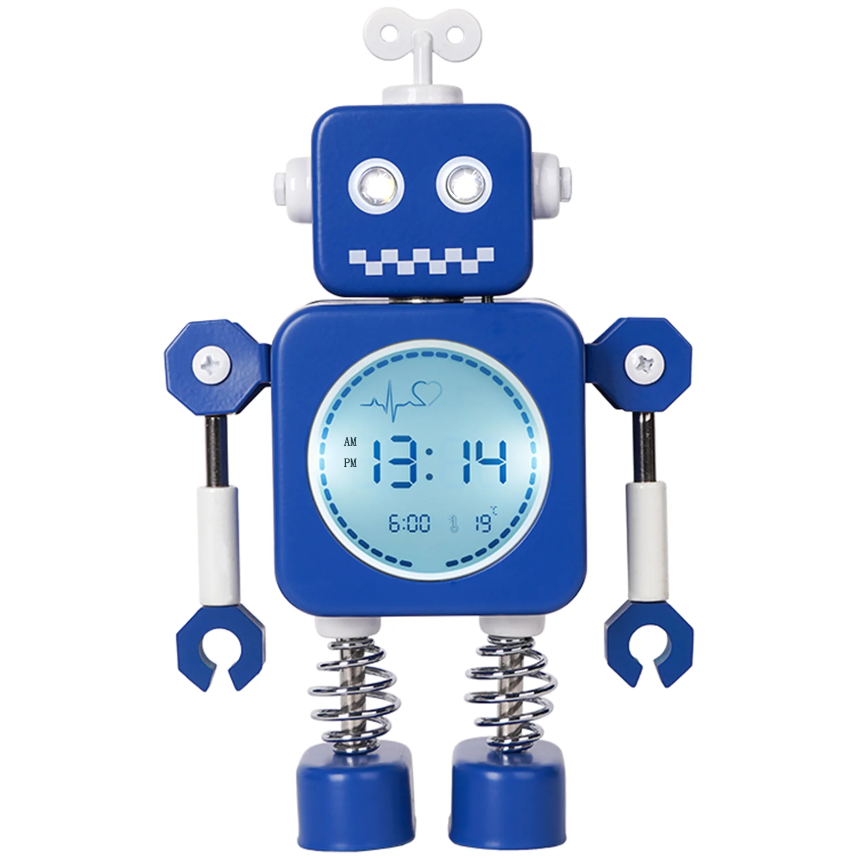 Smart Robot LED Cute Alarm Clock Temperature Display Desktop Clock with Snooze Mode Home Bedroom Table Decoration &Child Gift