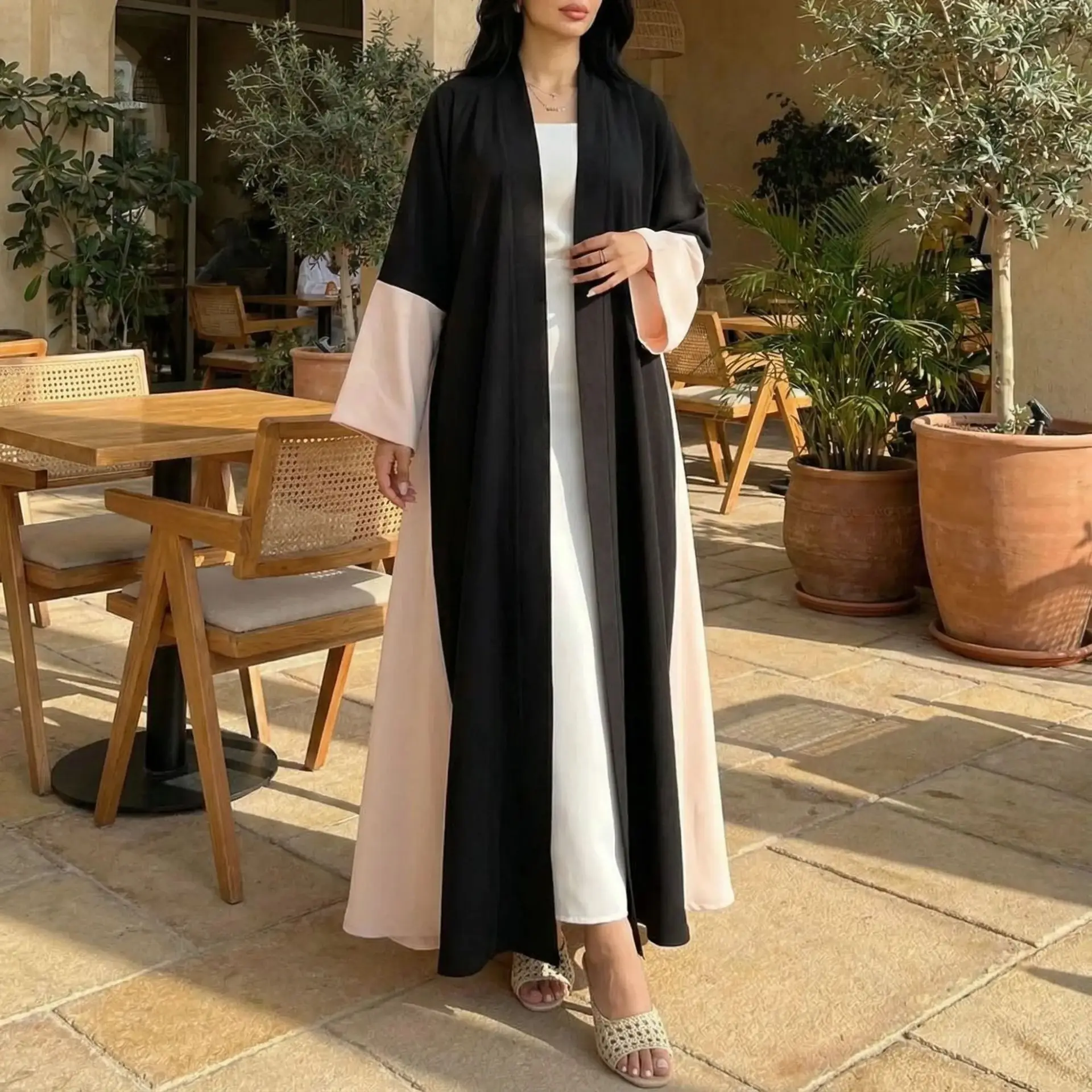 Eid Women Abaya Cardigan Party Dress Dubai Jalabiya Ramadan Vestidos Largos Elegant Solid Arab Long Robe Morocco Dubai Kaftan