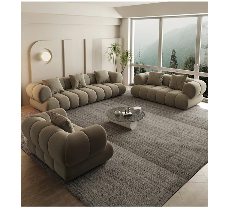 Moderne Ecksofa-Sofagarnitur mit Möbeln, luxuriöse L-förmige Wohnzimmersofas