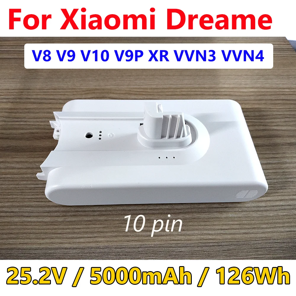 

5000 мАч для Xiaomi Dreame V8 V9 V10 25,2 В Сменная литиевая батарея V9P XR VVN3 VVN4 Ручной аккумулятор для беспроводного пылесоса