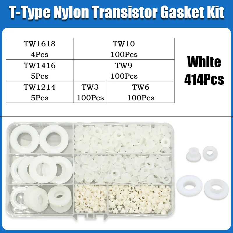 Weiße, schwarze T-Typ-Nylon-Stufen-Unterlegscheibe/konkav-konvexe Gewindebuchse, isolierende Pellets, TW3, TW6-TW16, Transistoren, Kornabstandshalter – Detail 7