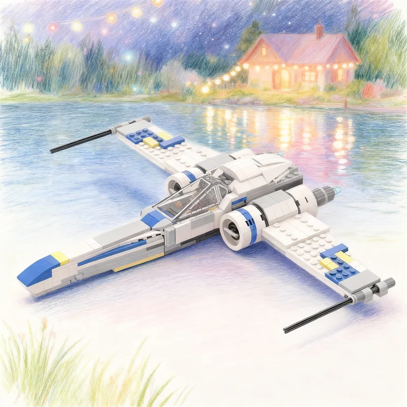 

377 деталей MOC Rebel Z Headhunter Starfighter: Альтернативная модель звездолета для сборки, конструктор, рождественский подарок, игрушка-конструктор