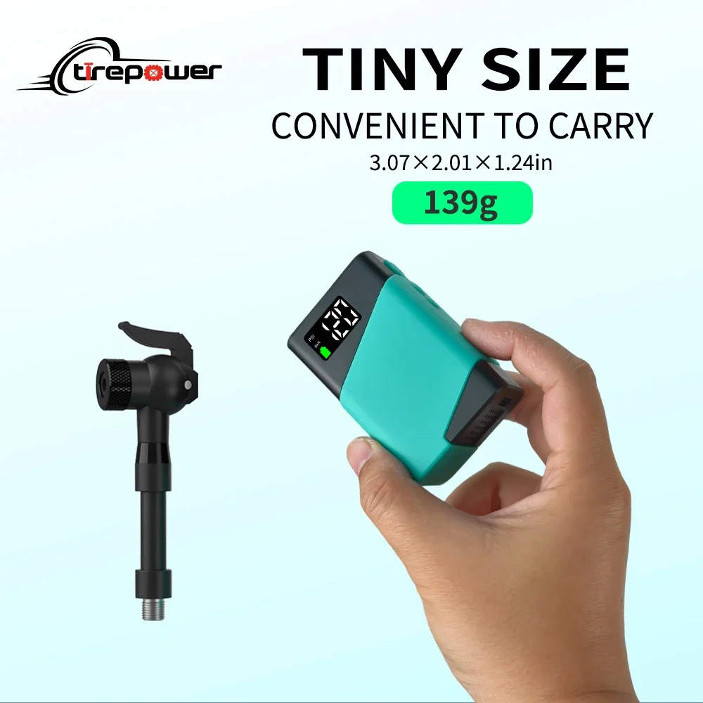 

Electric Bike Pump Fast Inflate High Pressure Bike Pump with Gauge 120PSI Electric Air Pump with Presta & Schrader & Clik Valves