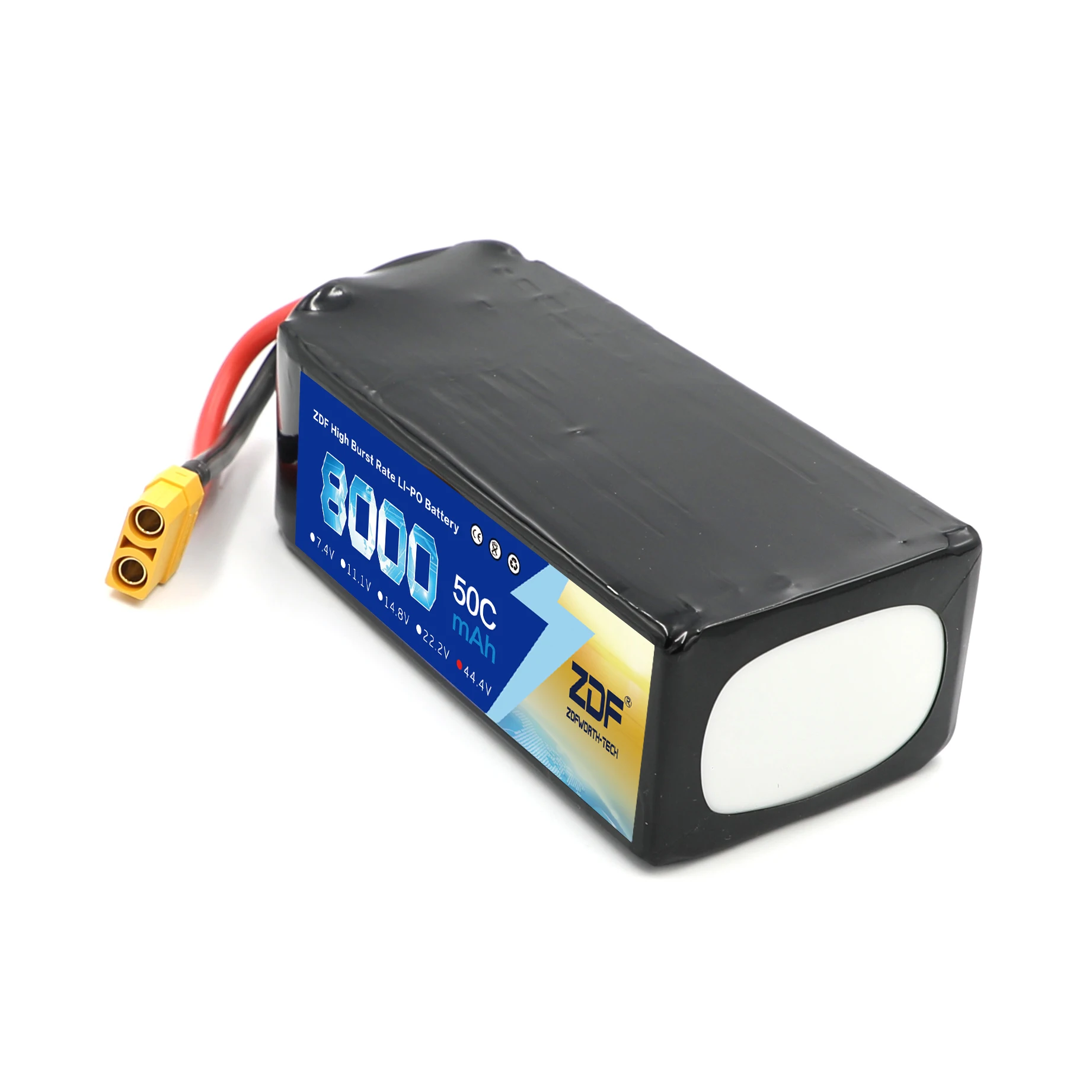 ZDF 8000mAh 44.4V 12S LiPO Battery Burst 50C for EFT G06 6L Agricultural Spray Drone Frame High Capacity Drone Battery