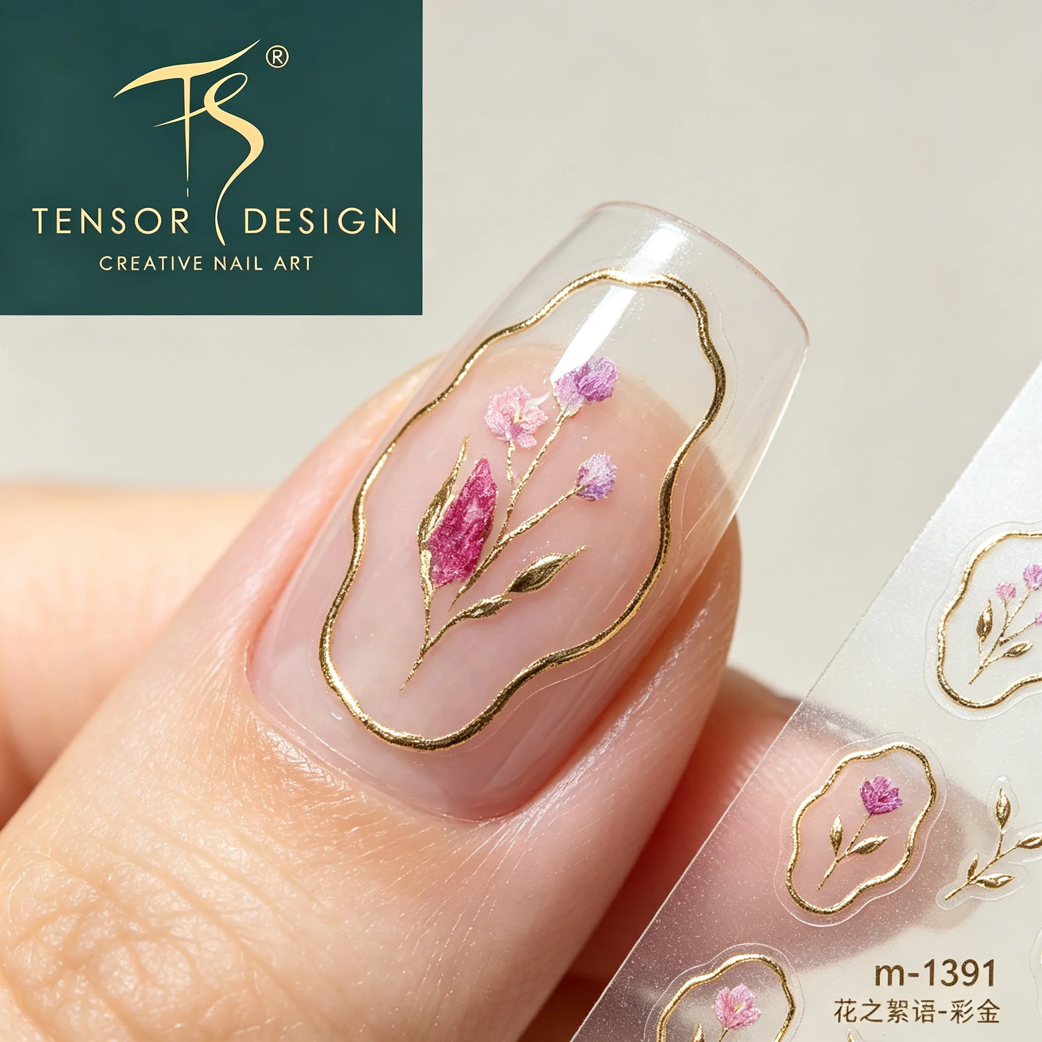 TENSOR NAIL Gold Frame Purple  - Nail Art Elegan recension och pris
