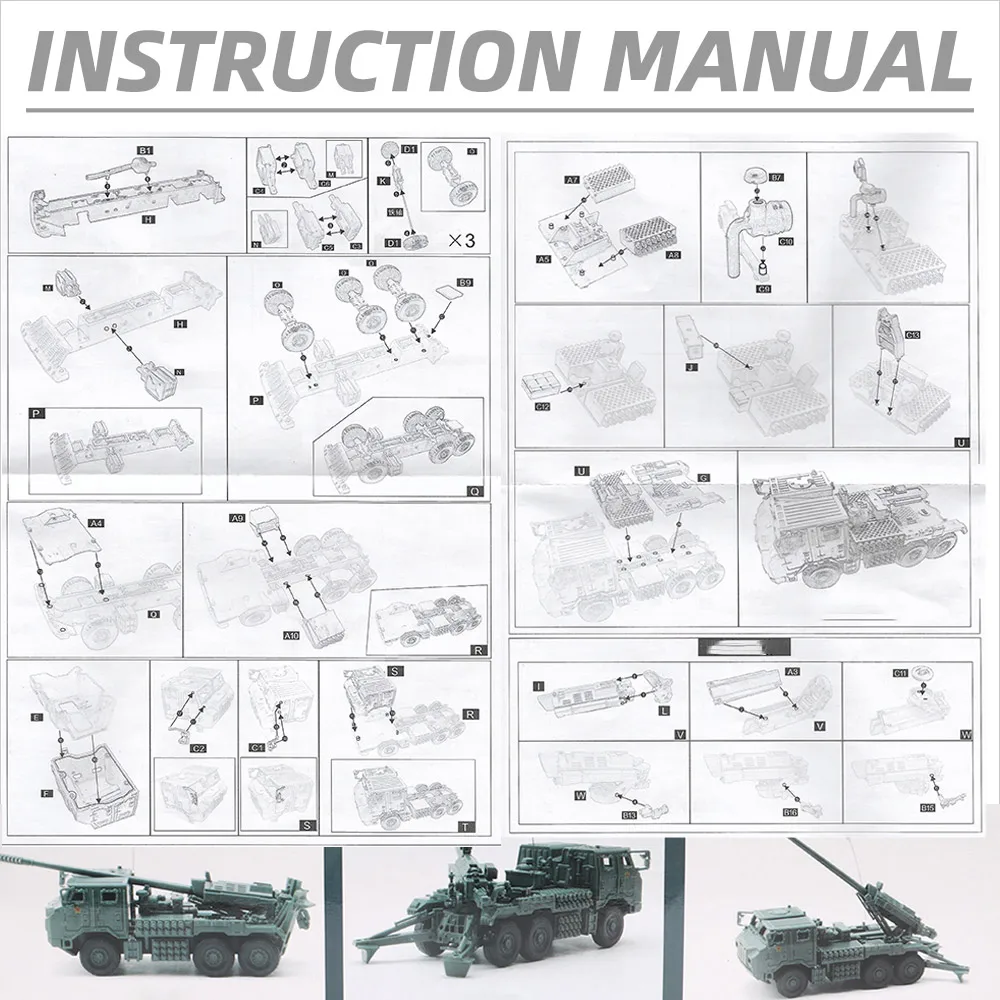 ViiKONDO Military Vehicle Toy Model Kit 1/72 Scale China PCL-181 PLA 155mm Army Truck Assembly Tabletop Wargame Diorama Setting