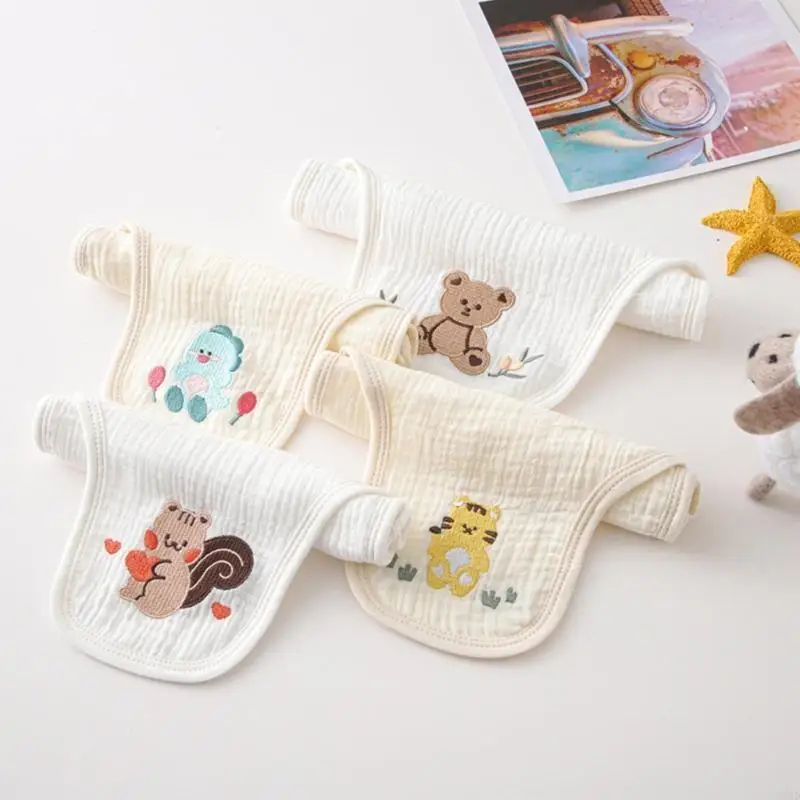 Q22d Baby Back Sweat Sweet Absorbent Absorbent For Boys Girl 0-6y Bordado transpirable Bordado transpirable Toalla sudor