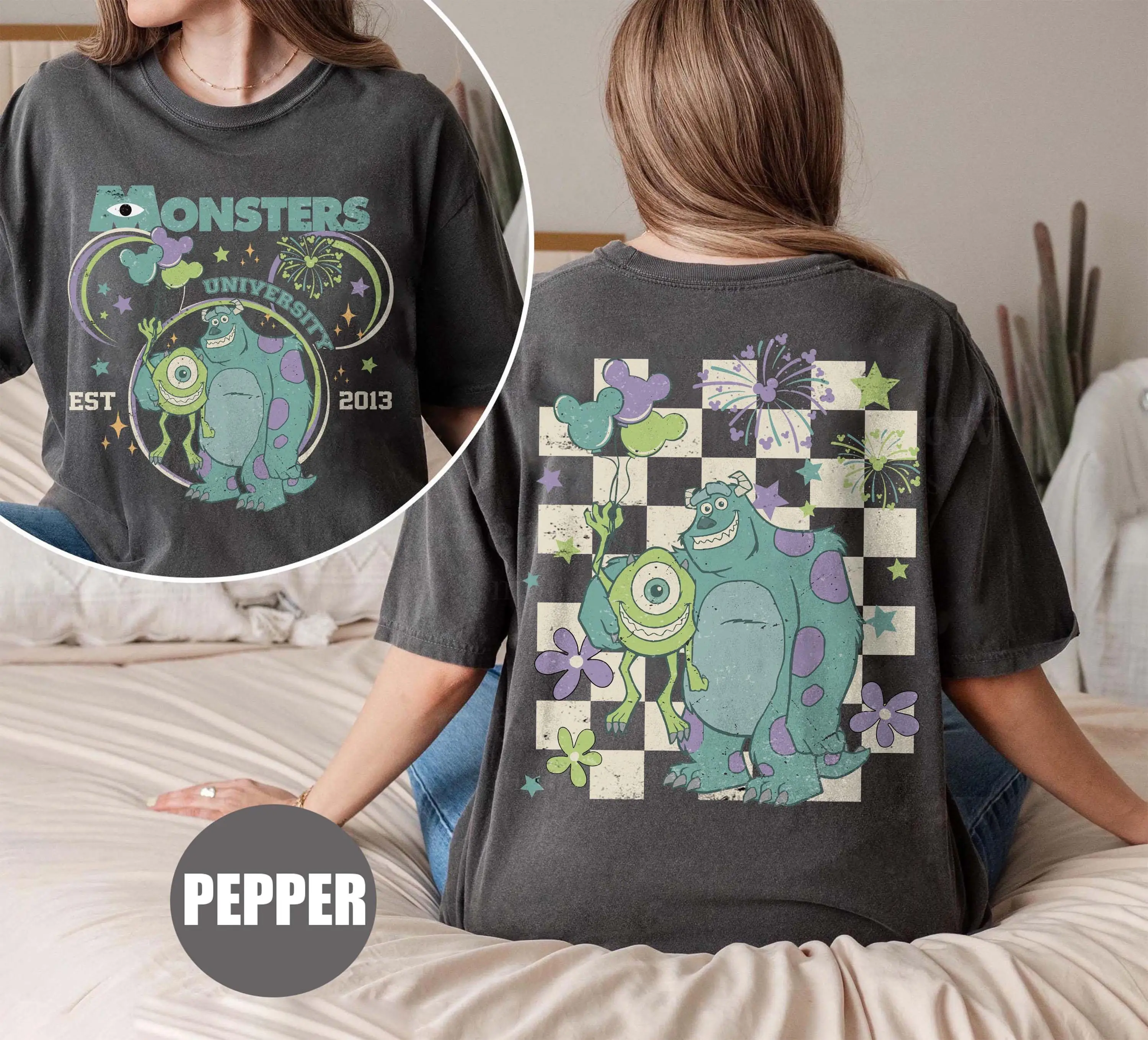 

Disney Monsters University T-Shirt Cotton Women Trendy Oversized Streetwear Loose Short Sleeve Stylish Unisex Event Outfit