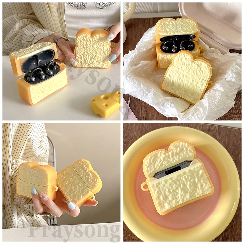 

Милый чехол для тостов Freeclip 5i 6i для Huawei Freebuds 5, креативный чехол для Huawei Free Buds SE2 SE 3 Freebuds Pro 3/4