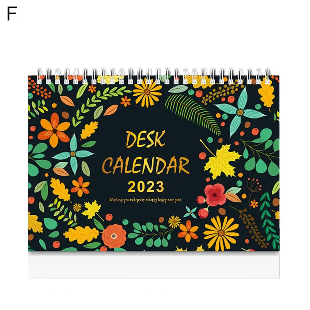 Portable  Durable Thick Paper Small Desktop Calendar Not Easy to Break Mini Calendar Flexible   for Office