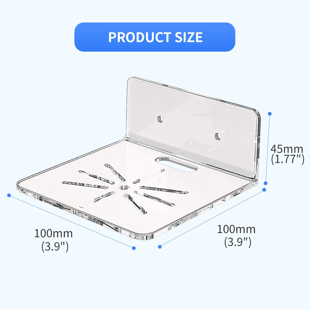 Estante flotante de montaje en pared acrílico sin taladro, Mini cámara de seguridad, Monitor de bebé, soporte de almacenamiento de artículos pequeños