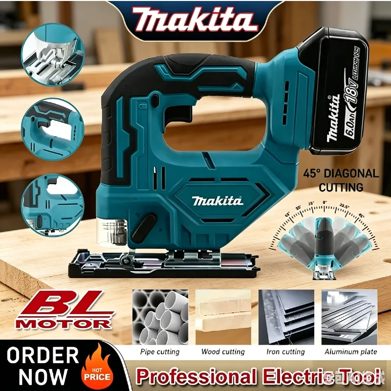 makita-djv182-300w-cordless-jigsaw-0-2700rpm-80mm-stroke-±45°-angle-cutter-18v-battery-wood-metal-plastic-cutting