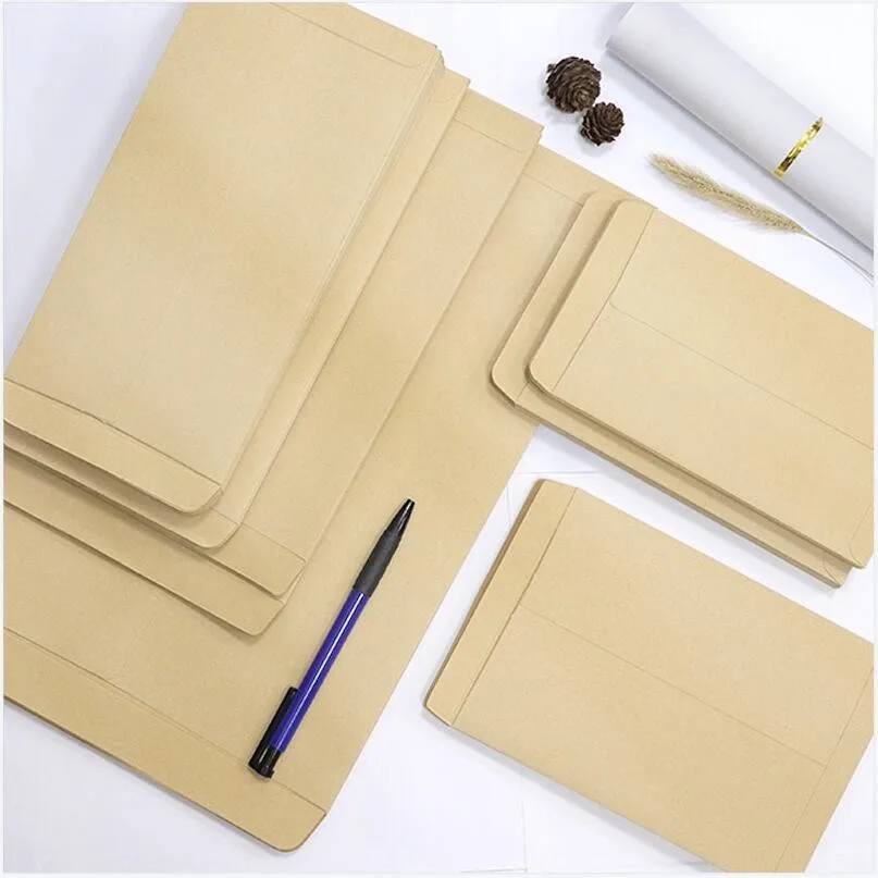 30/50Pcs Blank Envelopes File Bag Self-Adhesive Business Catalog Mailing Small Items Stamp Storage Packet Paper Bags for Office