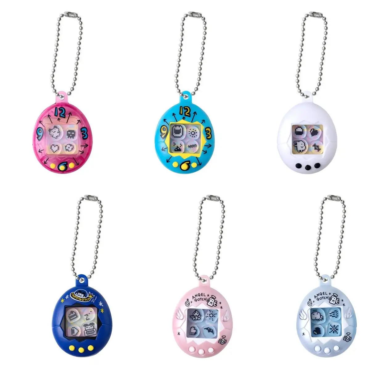 Brinquedos em Cápsula Originais Kawaii: Coleção de Pingentes Shakashaka de Animais de Estimação Digitais Retrô, Mini Pingente de Jogo de Criação de E-Pets Vintage, Figuras Gacha