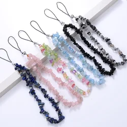 Creative Gravel Stone Mobile Phone Chain Women Girls Natural Bead Anti-Lost Fashion Jewelry Cellphone Strap Lanyard Hanging