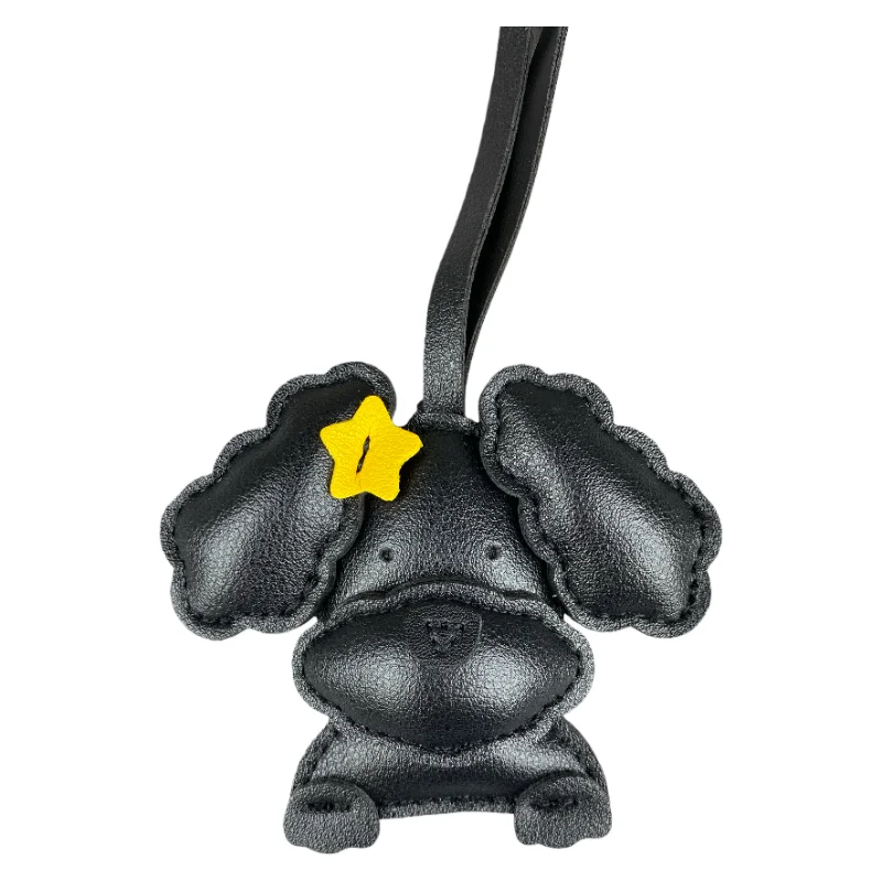 3D-Plüsch-Anhänger mit Pudel-Hundetasche – hergestellt aus robustem PU-Leder mit einer Stern-Haarspange, gut genäht und vollständig gefüllt, Geschenk – Detail 9