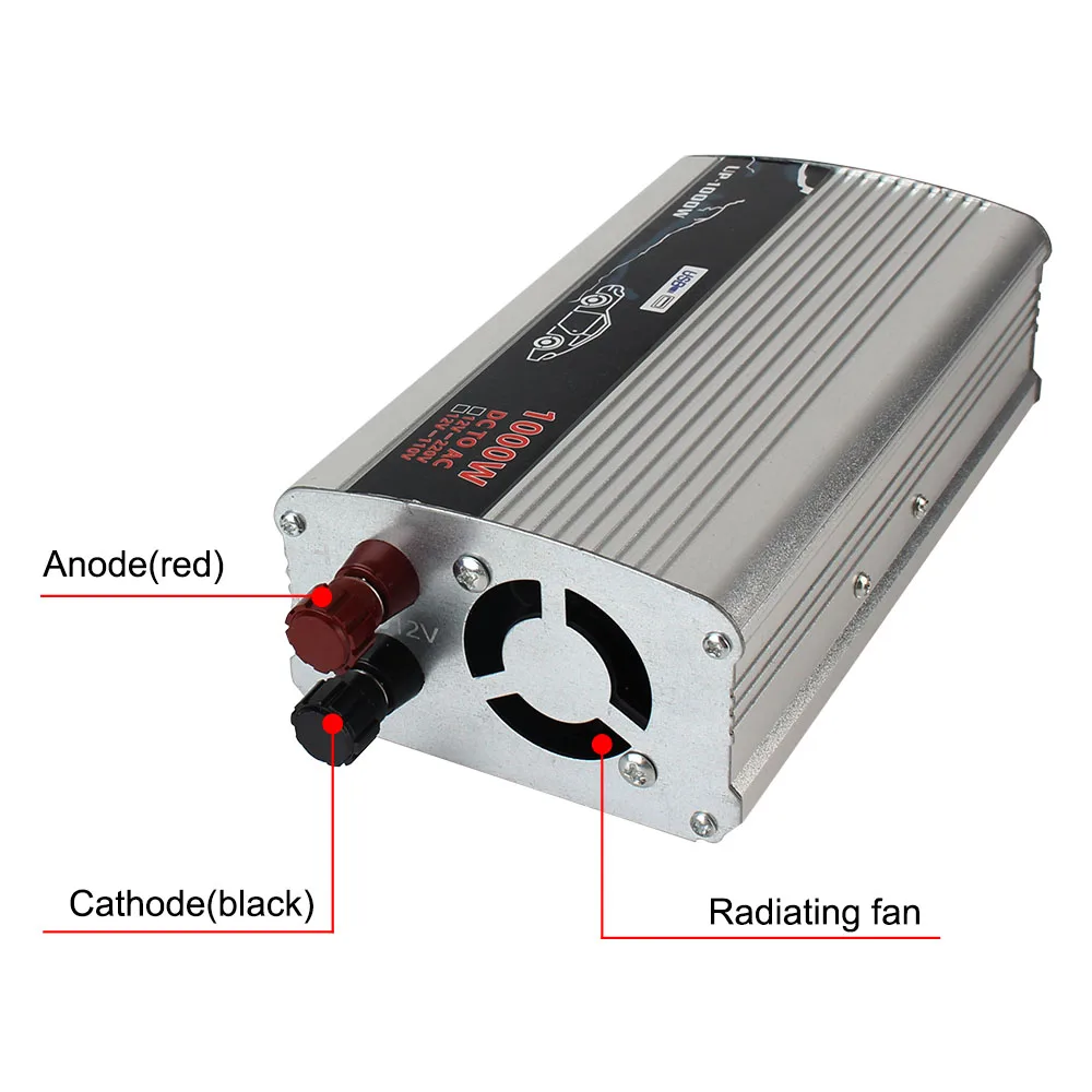 1000W 12V to 110V 220V for Car Home Laptop Truck Pure Sine Wave Power Inverter Electronic Voltage Transformer