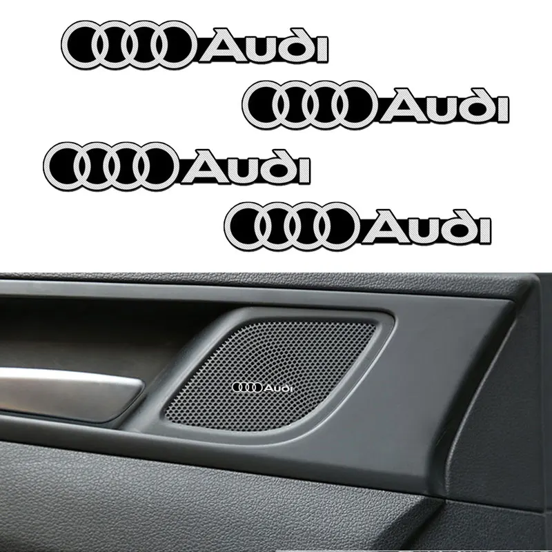 Car 3D metal Aluminum audio decorate Emblem Stickers For Audi Sline A1 A3 A4 A5 A6 S6 A7 Q3 Q5 Q6 Q7 TT RS SportBack Etron