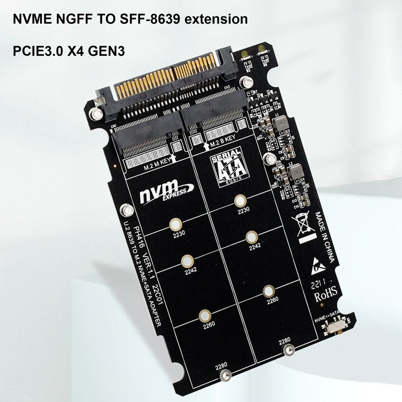 1 Piece PCIE3.0 NVME NGFF To U.2 SFF8639 Riser Card PCB M.2 NVME To U.2 Riser Card