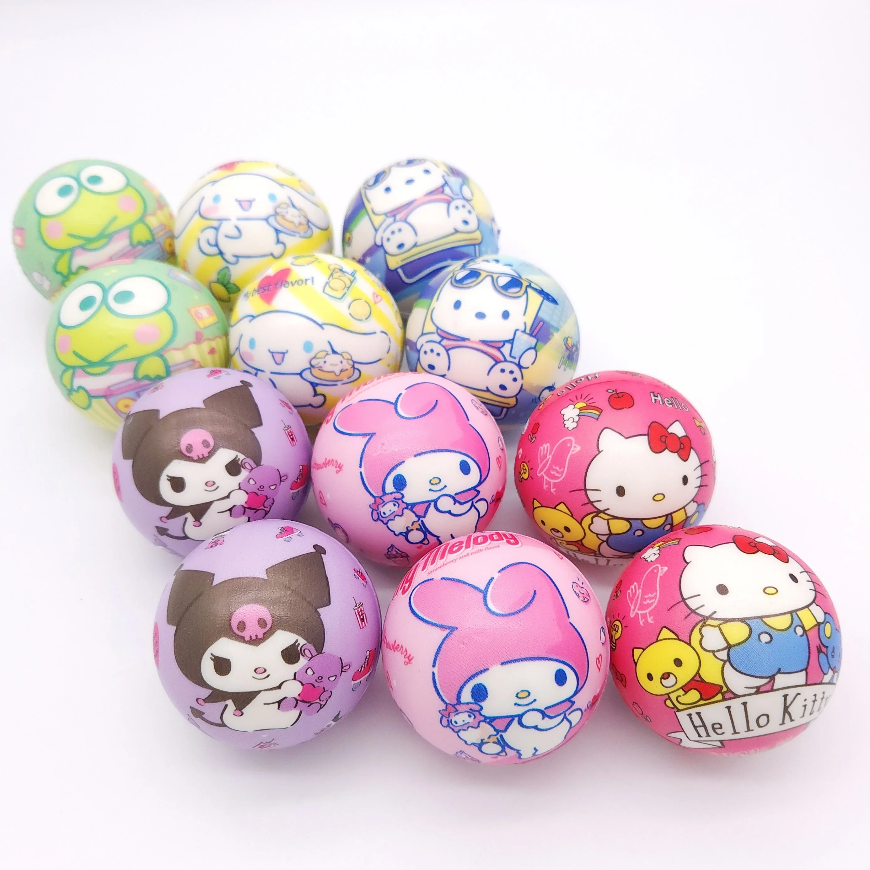 12pcs Sanrio Pinch Fun Stress Relieving Toy Release Ball Slow Rebound Stress Relieving Artifact Cute Children\'s Toy