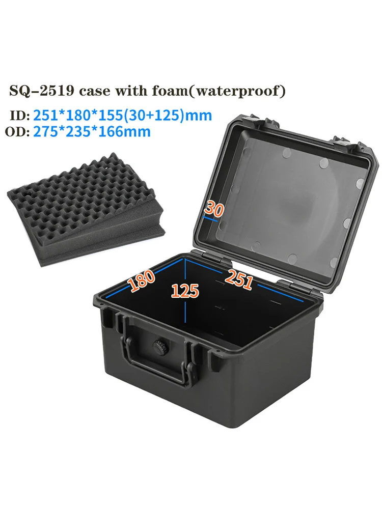 SQ2519 Precision Instrument Equipment Waterproof, Moisture proof, Safety Protection Suitcase Thickened Plastic Toolbox