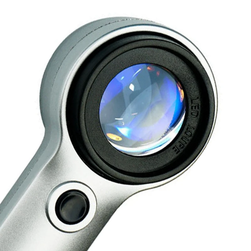 

【A45D】Handheld Magnifying Glass 30X Usb Charging for Reading Antiques Magnifier Glasses Uv-Purple Light Banknote Verification