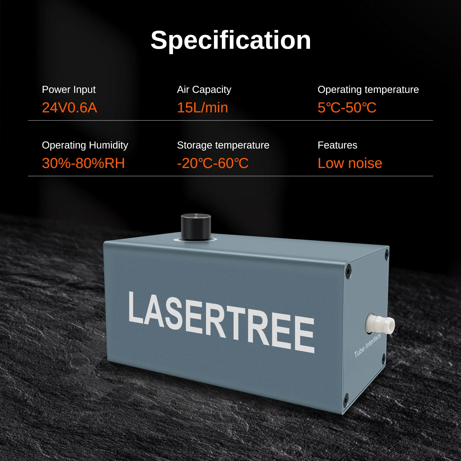 LASER TREE Laser Air Assist Compressor 15L/Min Air Pump for Remove Smoke and Dust for Laser Engraver Cutter Machine