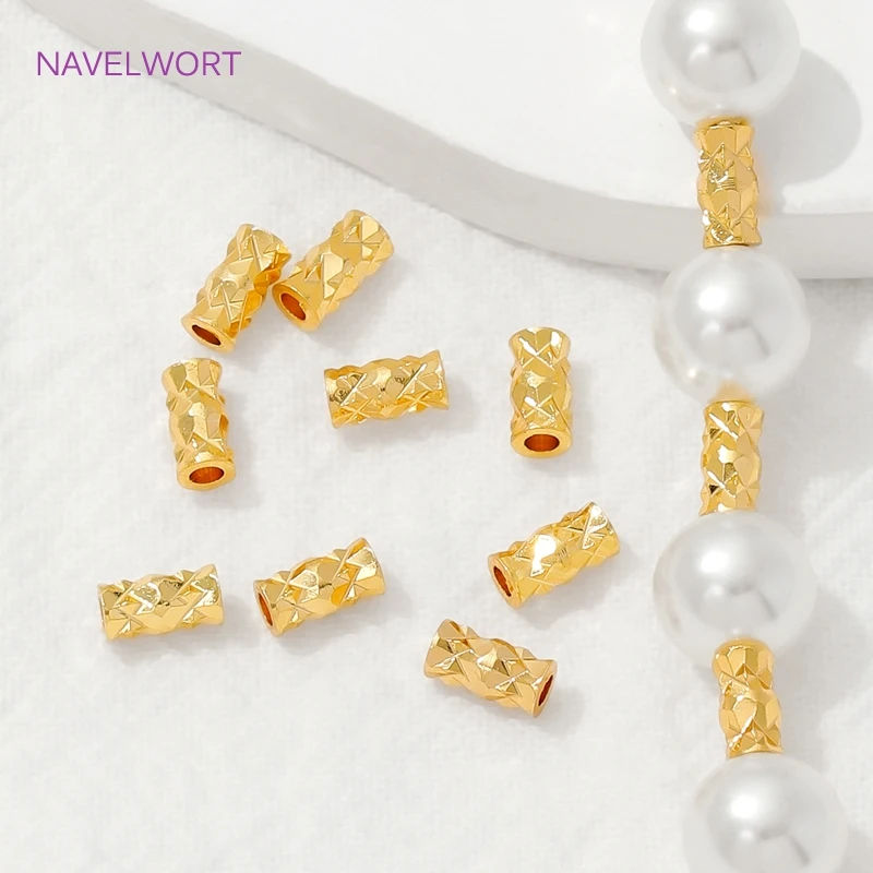 18K Gold Plated Spacer Beads For Bracelets Accessories,Separators For Beads,Brass Loose Beads,DIY Jewelry Making Supplies image 5