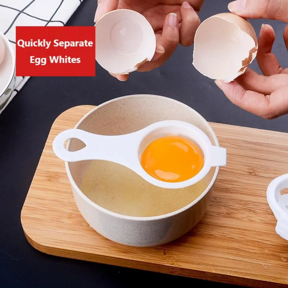 Egg Yolk Separator Egg Divider White Plastic Convenient Household Eggs Tool Egg Filter Cooking Baking Tool Kitchen Accessories