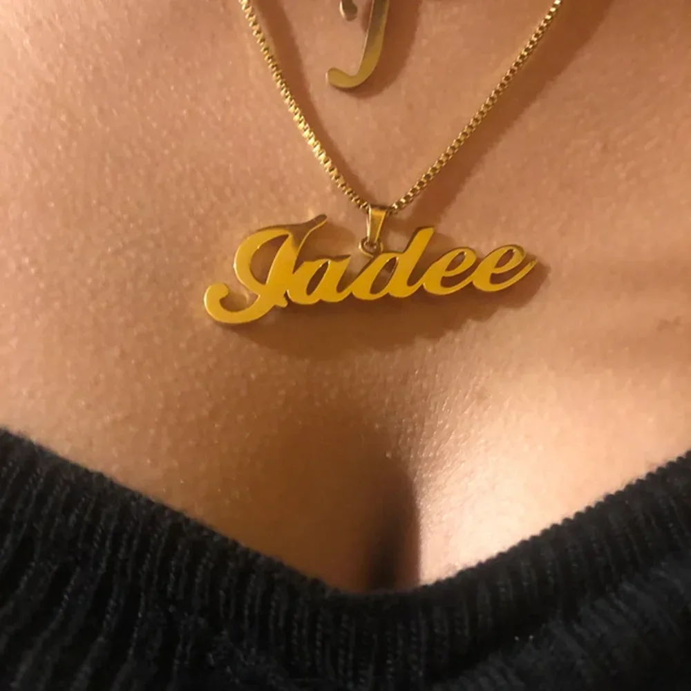 Personalised Gold Name Necklace with Box Chain Custom Name Necklace Handmade Jewelry Personalised Birthday Gift for Her Mom