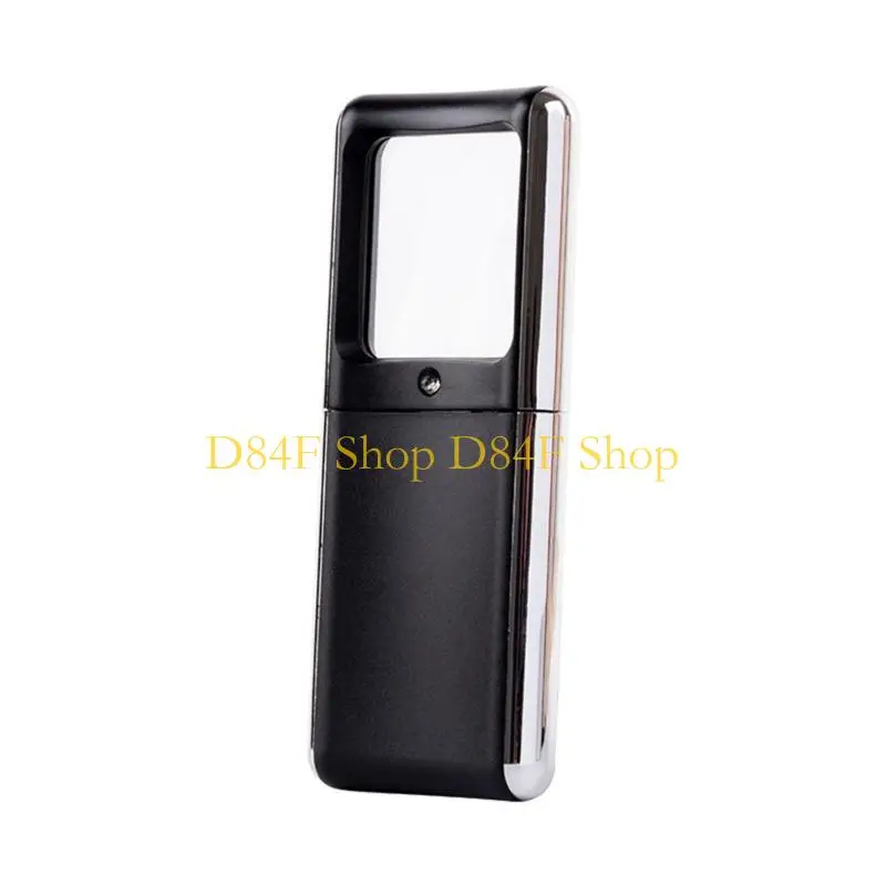 D84F Handheld Lighted Glass Having Grip Handle Lightweight Plastic Enlarger Inspection Enlarge for Extended Usage