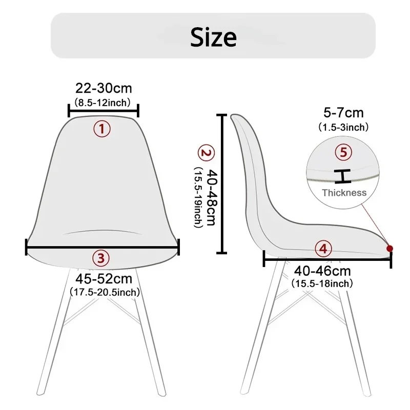 Juste de chaise nordique à coque imperméable, dossier court, housses de chaise scandinaves, housses de siège de salle à manger réglables, 2 paquets,