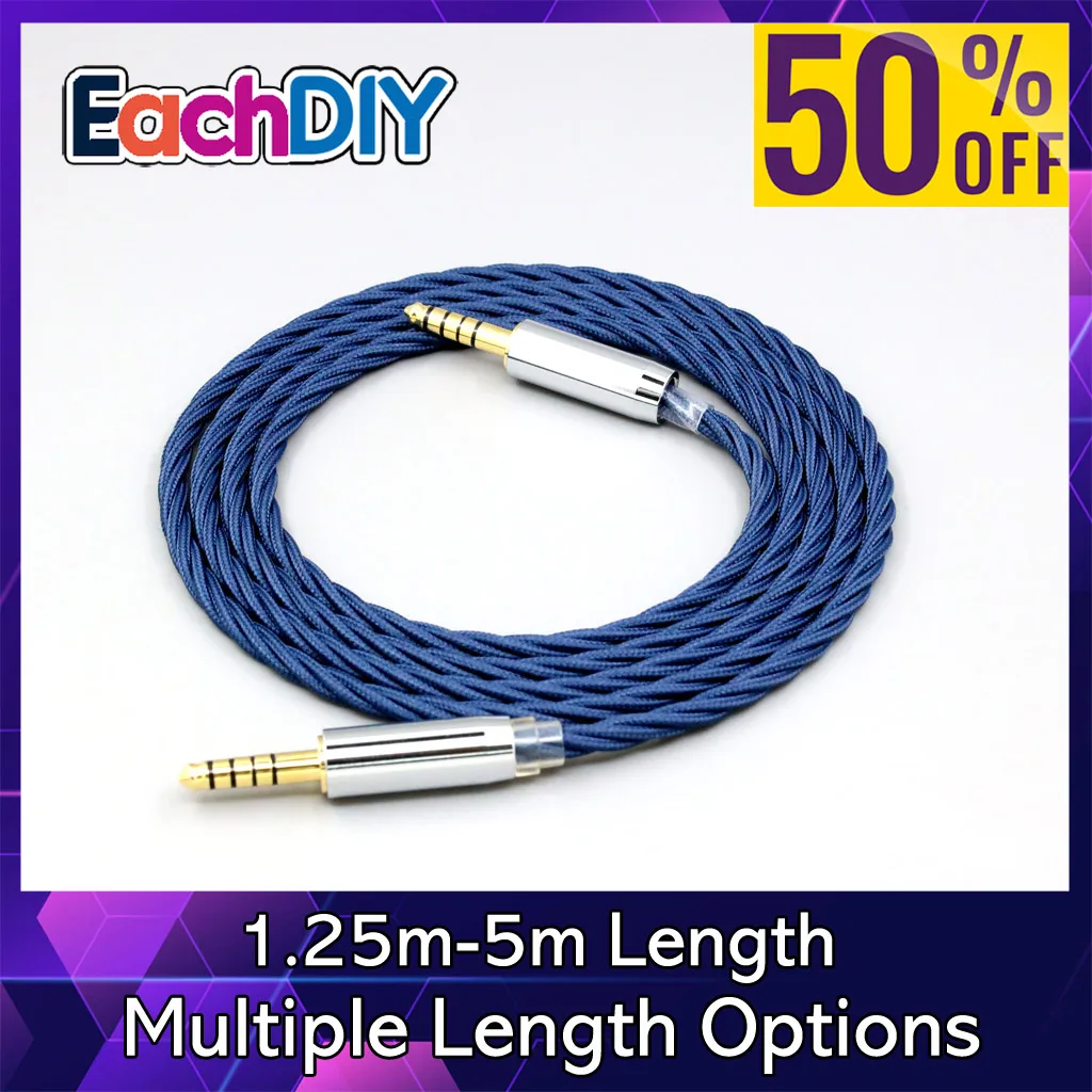 

99% Pure Silver OCC Graphene Alloy Full Sleeved Earphone Cable For 4.4mm Male to 4.4mm Male LN008584