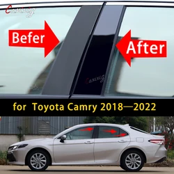 for Toyota Camry 2018 2019 2020 2021 2022 8Pcs Window Pillar Post Door Trims Cover Stickers Accessories