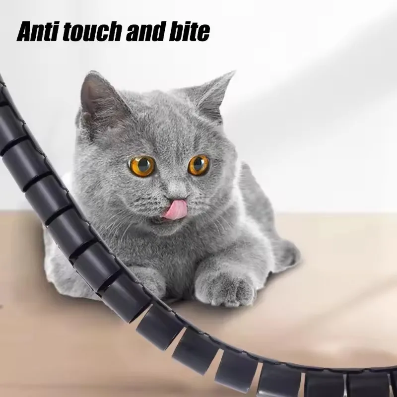 2 متر كابل أنبوب كم مرن الحبل حزمة سلك التفاف نظام إدارة الكابلات مكتب منظم الأسلاك لمكتب المنزل التلفزيون جهاز كمبيوتر شخصي