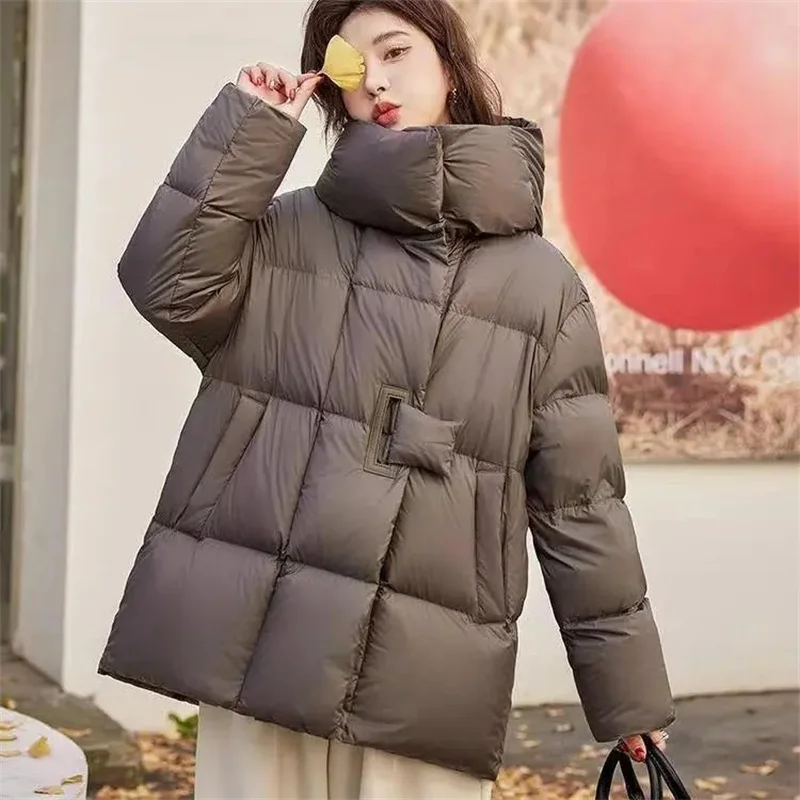 롱 다운 코트 여성 파카 폭발적인 인기 2025 겨울 신상 두꺼운 솜 패딩 재킷 후드 아우터 여성 패션 외투